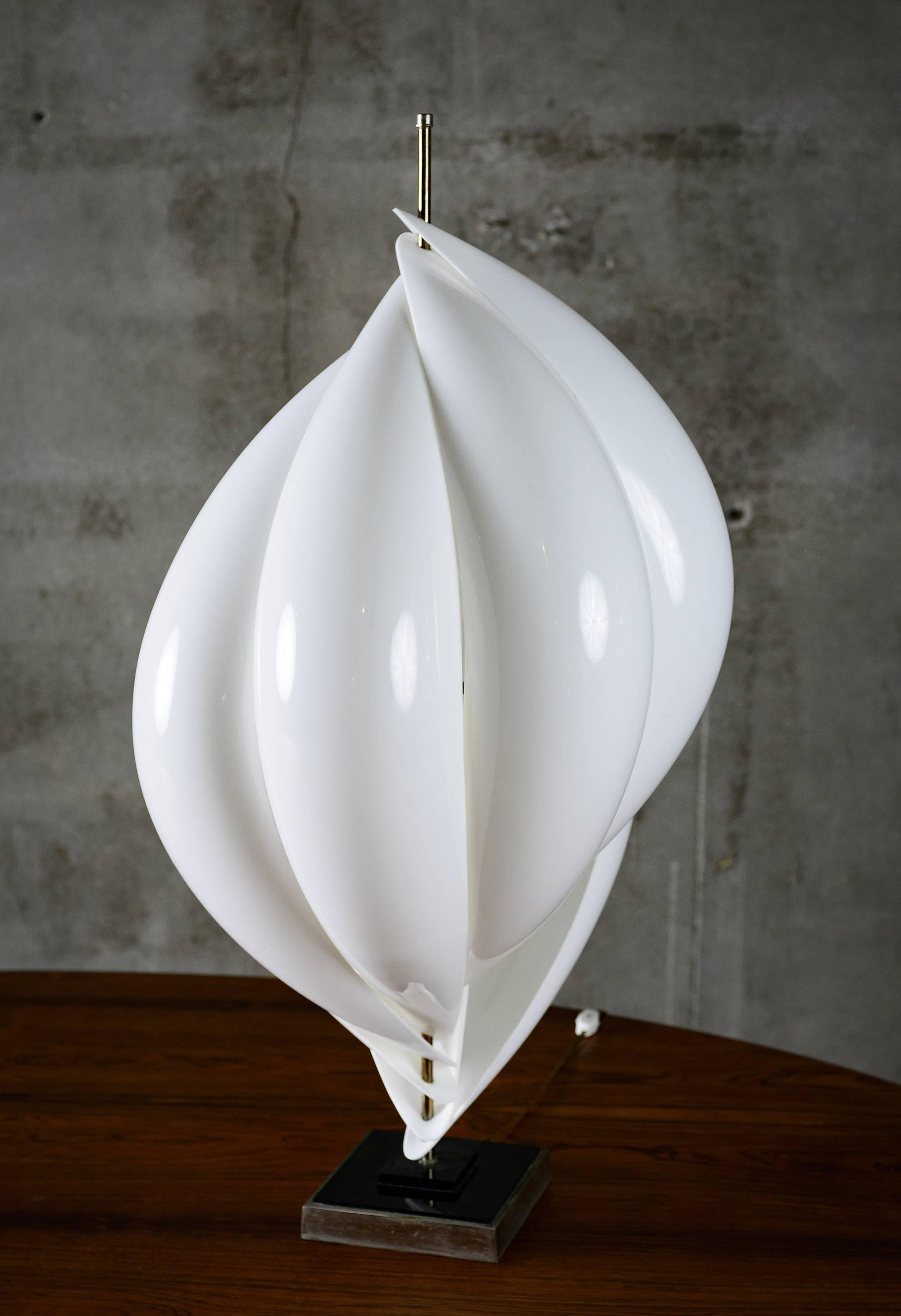 Modern Rougier Acrylic Table Lamp in Plastic and Metal