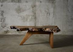Mira Nakashima Free Form Coffee Table with Burlwood Top