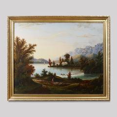 P. Hansen, American School Pair of Landscape Paintings, circa 1850