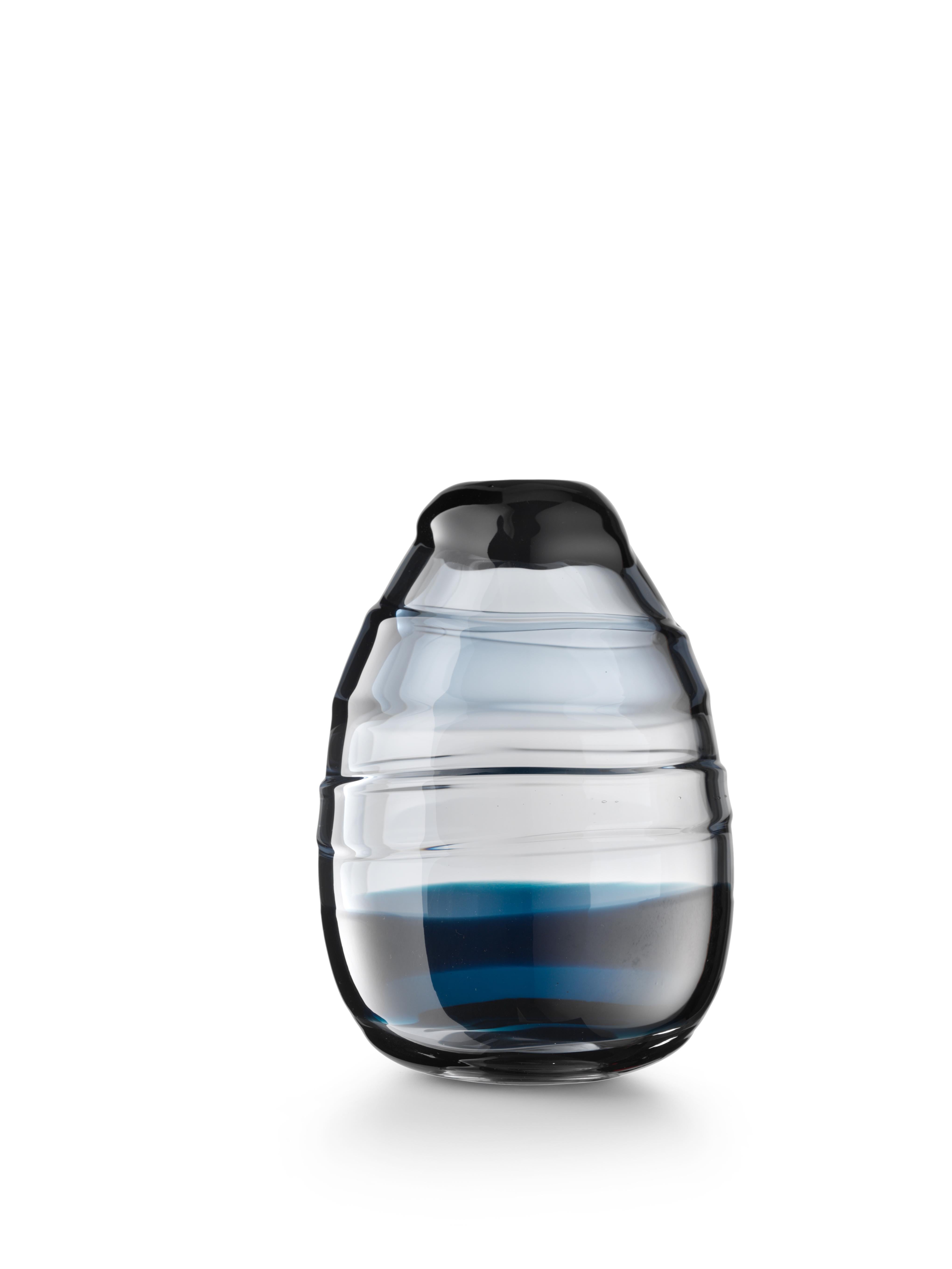 Gray (02383) Extra Large Medium Sassi Vases in Hand Blown Murano Glass by Luciano Gaspari