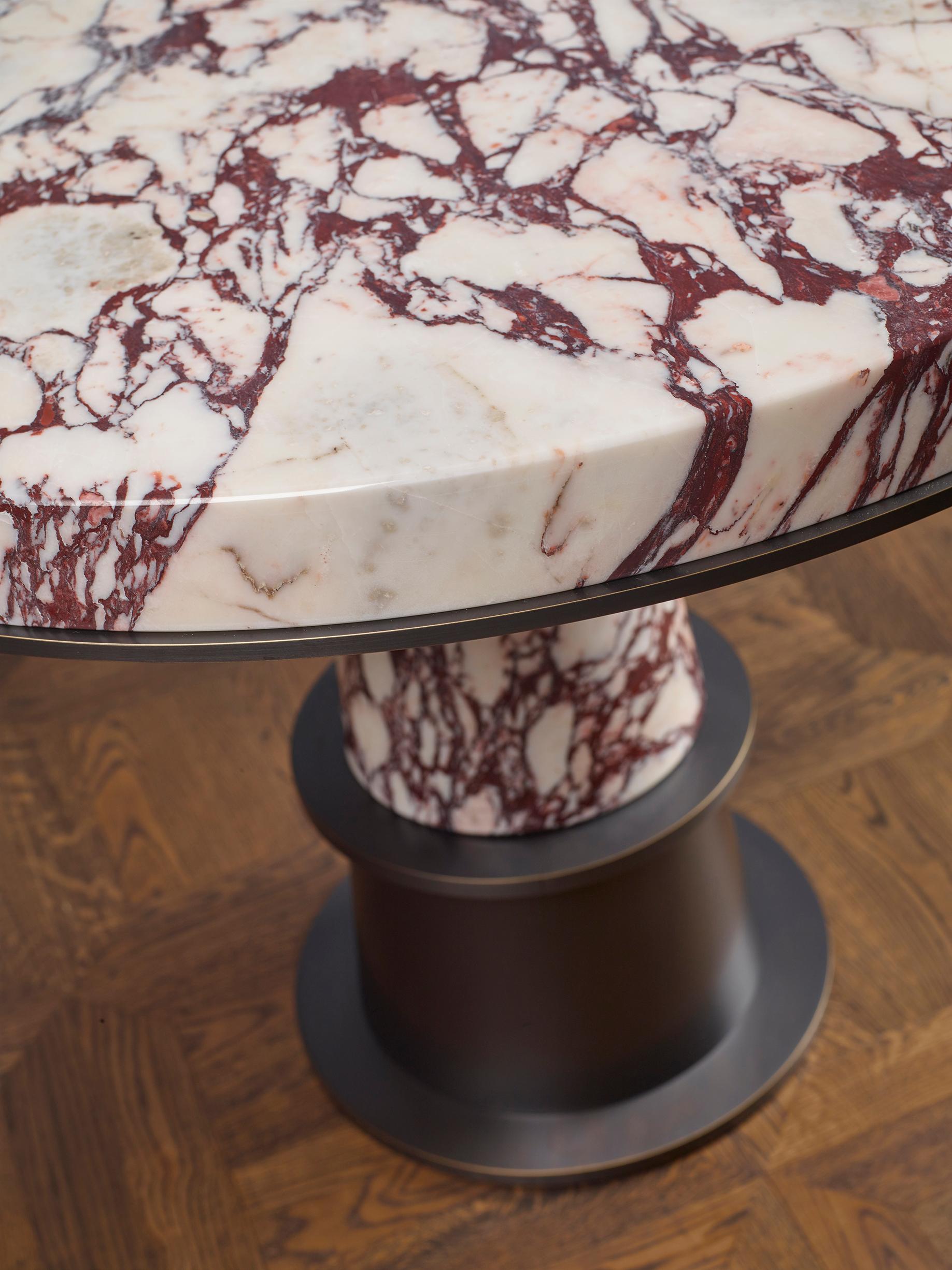 For Sale: Brown (breccia medicea.jpg) Promemoria Tornasole Table in Marble by Romeo Sozzi 2