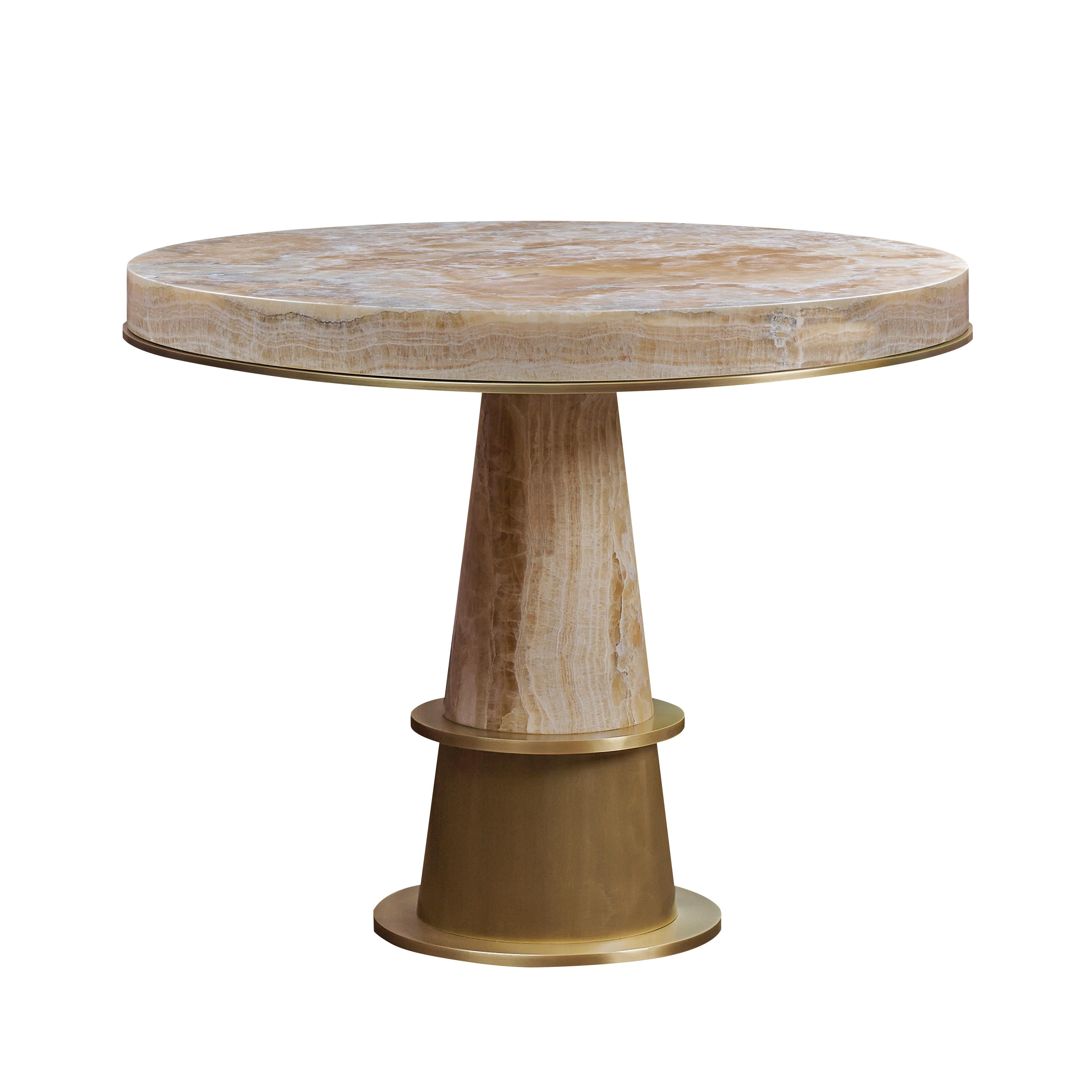 For Sale: Gold (gold onyx.jpg) Promemoria Tornasole Table in Marble by Romeo Sozzi