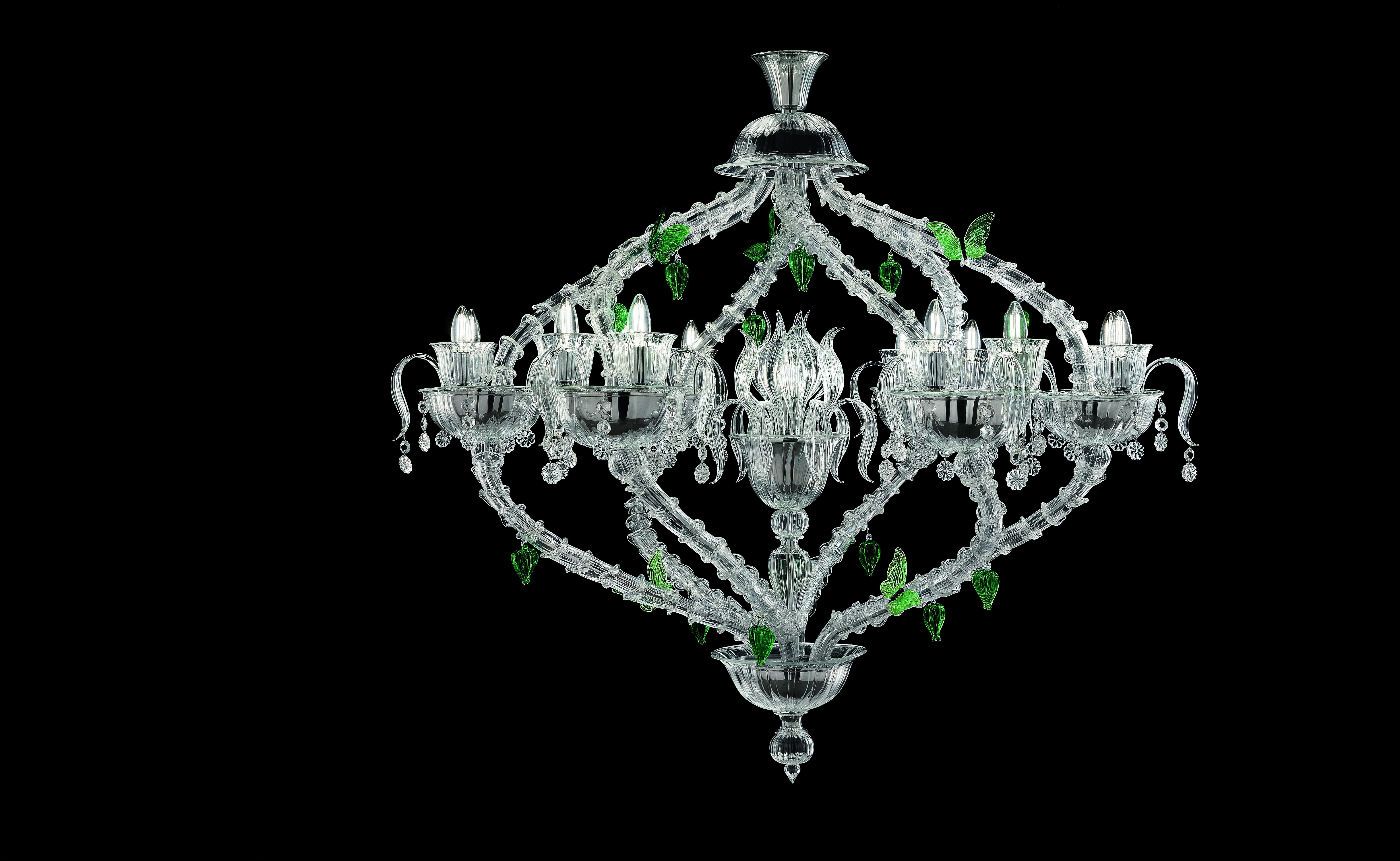 Green (Crystal/ Antalia Green/ Liquid Citron_AU) Adonis 7360 13 Chandelier in Glass, by Marcel Wanders from Barovier&Toso 3