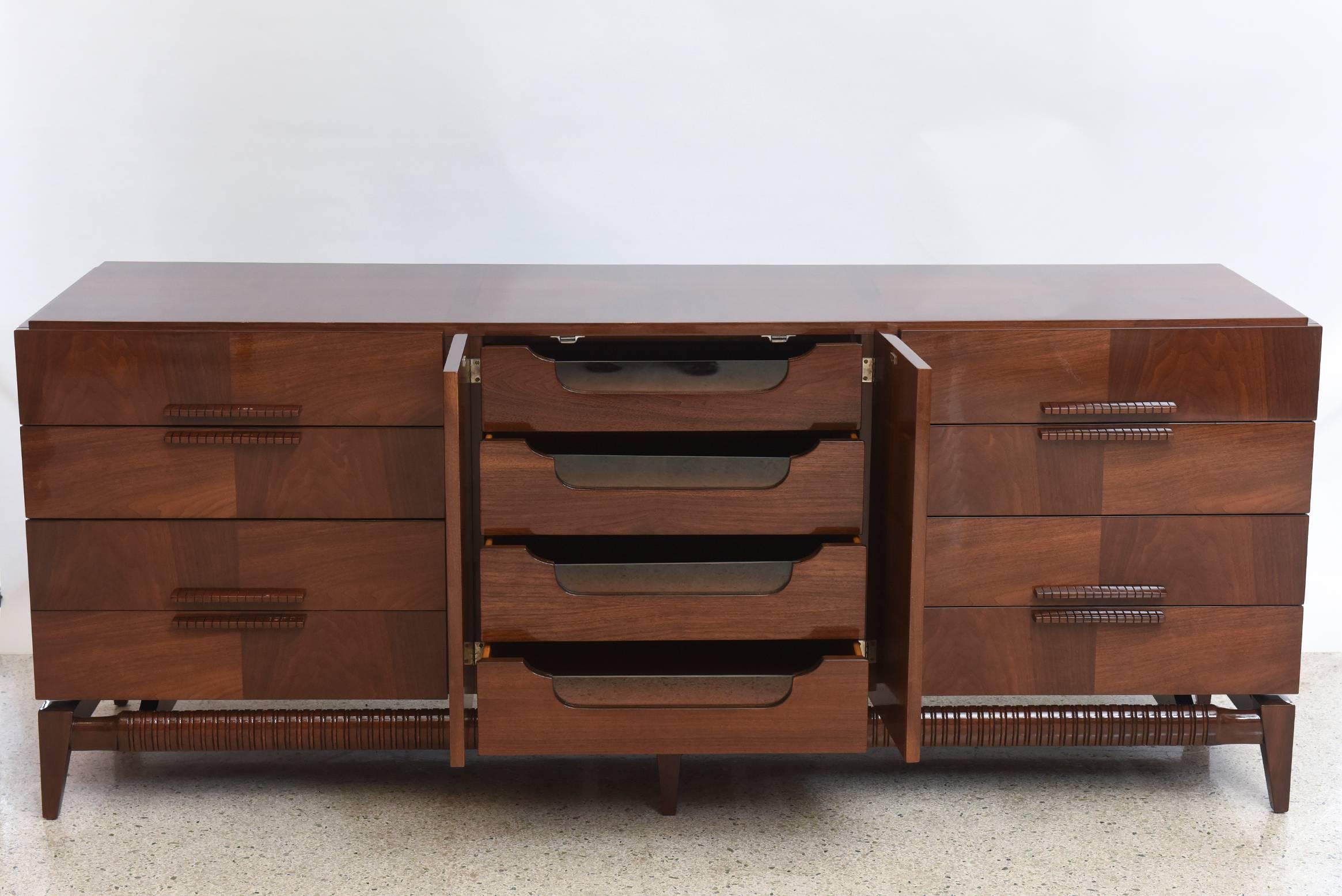 Georg Kofoed Danish Modern Rosewood and Silver Inlaid Sideboard, 1950s In Excellent Condition In Hollywood, FL