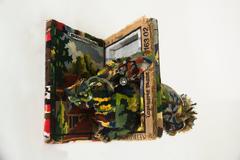 Frederique Morrel Needlepoint Bonny Book Box M in Handwoven Cotton Tapestry