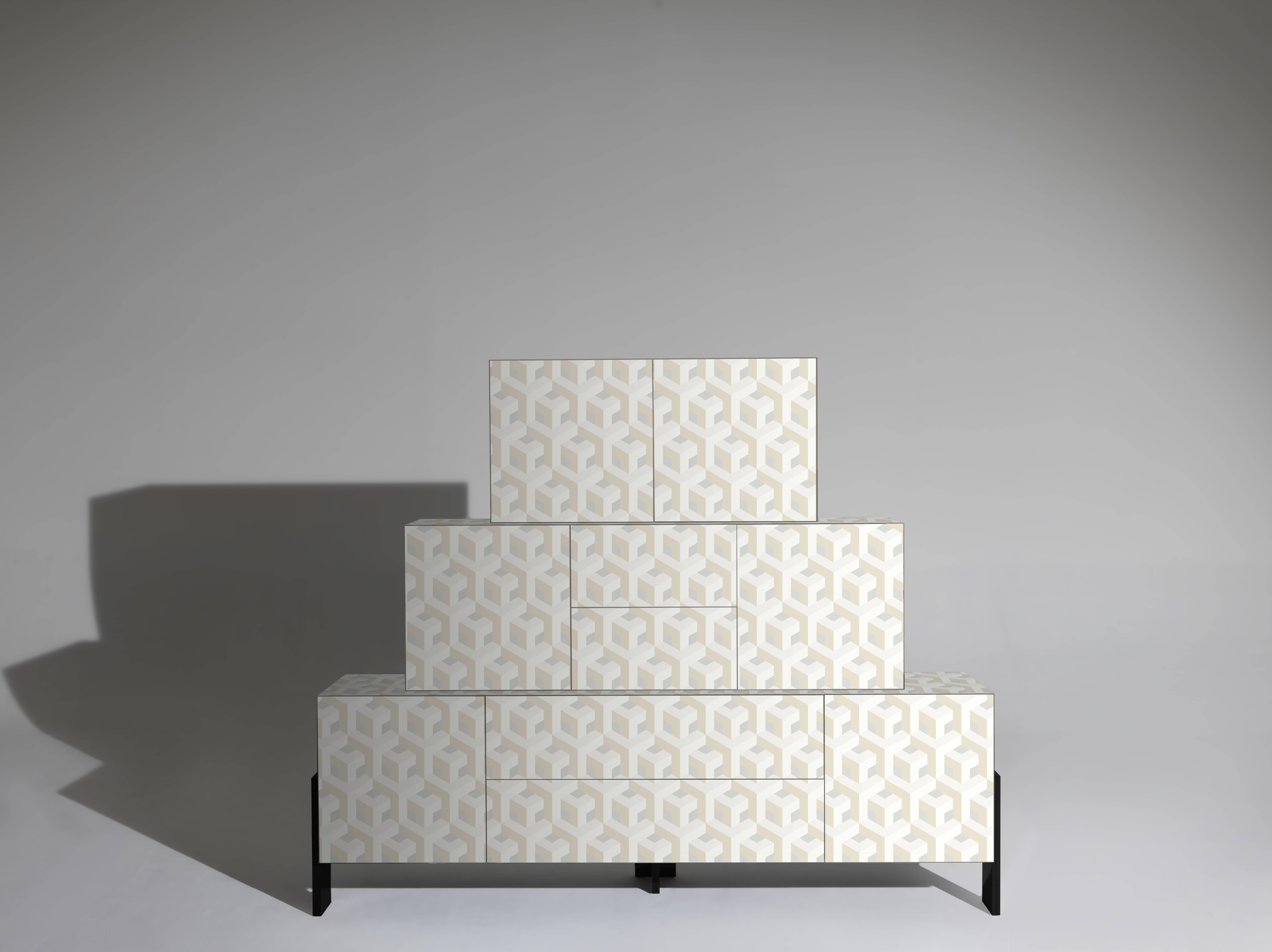 Modern Driadelab Ziqqurat Single Cabinet in Bi-Laminate, 2017 For Sale
