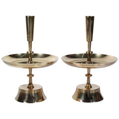 Pair of Brass Candleholders by Tommi Parzinger 1