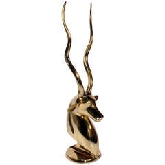 Monumental Greater Kudu Brass Sculpture
