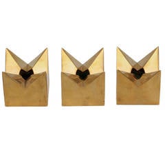 Brass Star Candleholders by Pierre Forsell for Skultuna