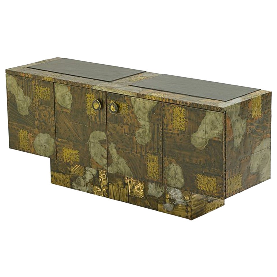 Exceptional Paul Evans Patchwork Credenza Cabinet for Directional