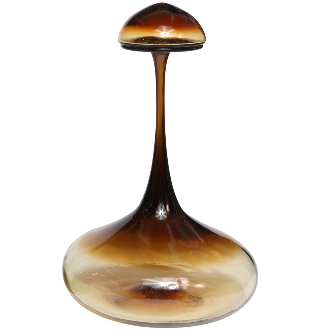 Large Burnt Honey Decanter by Greenwich Flint Craft