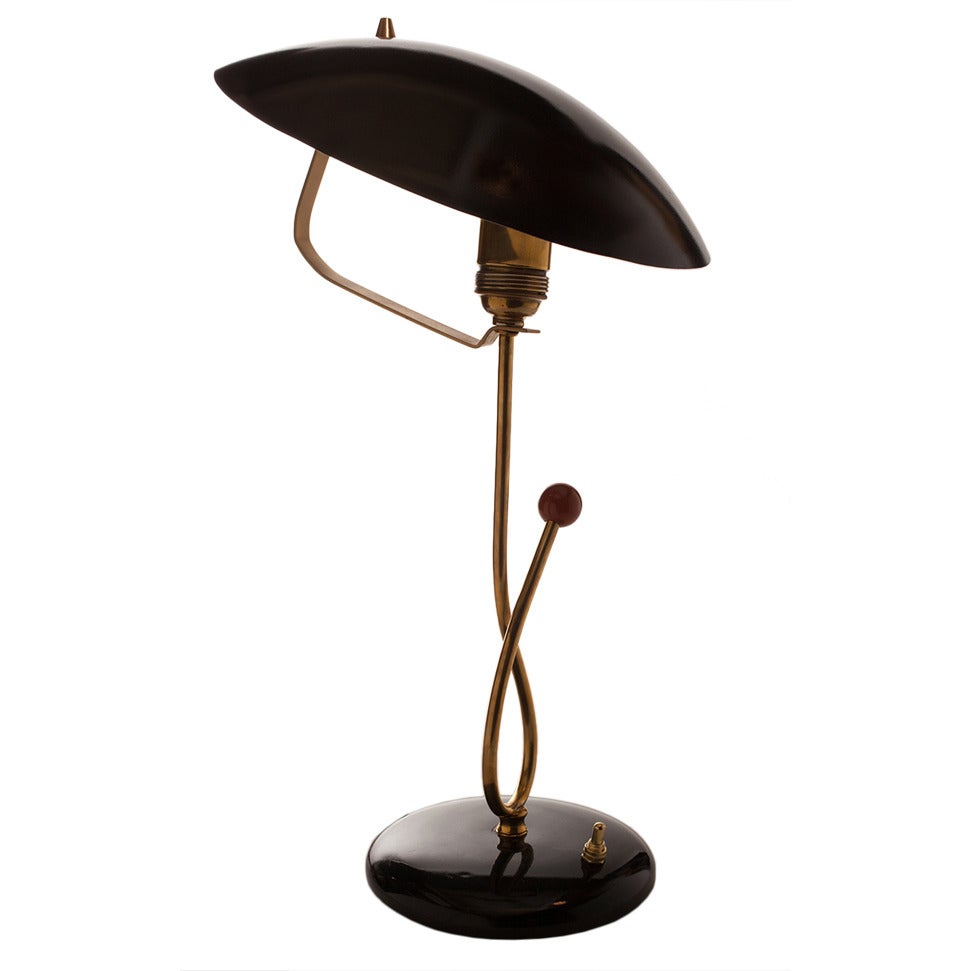 A French Mid-Century sculptural desk lamp by Jacques Biny. Newly rewired.