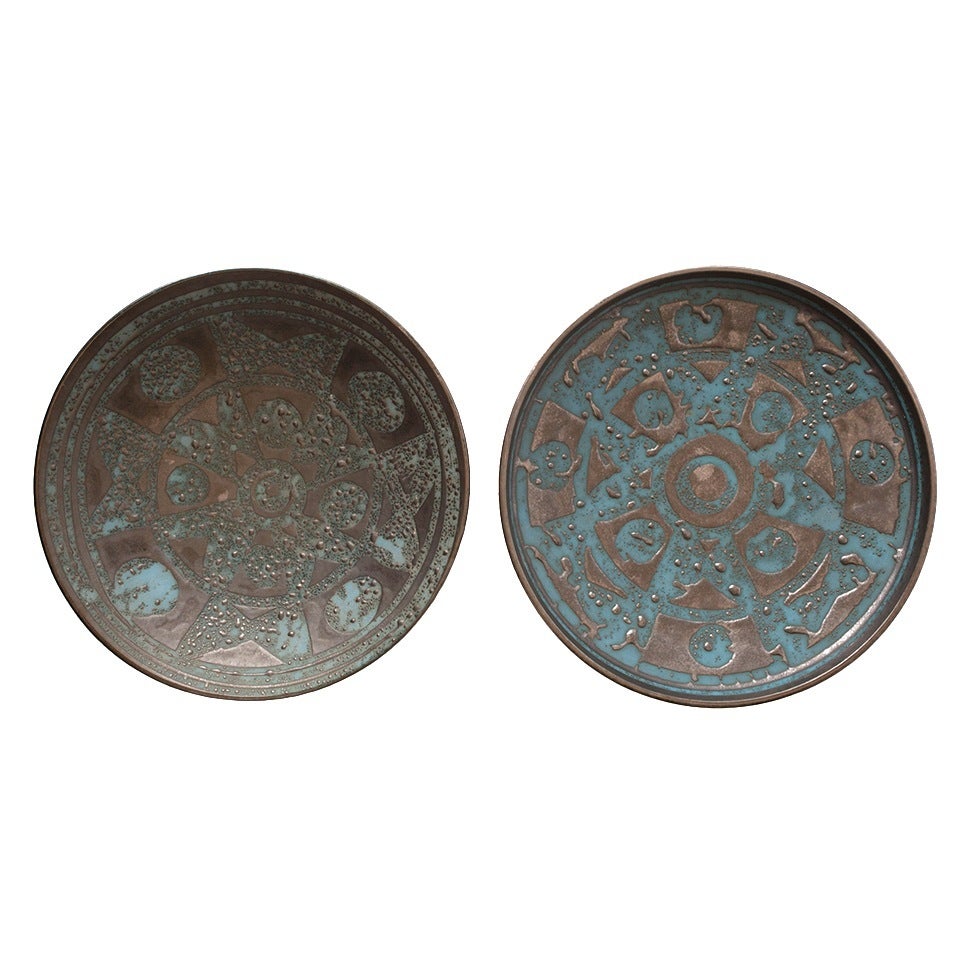 Blue and Graphite Ceramic Dish