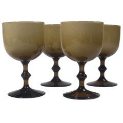 Set of 4 Cased Glass Goblets by Carlo Moretti