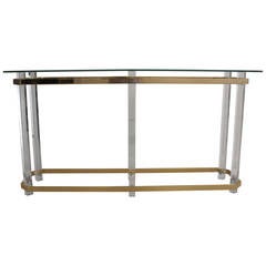 Lucite and Brass Console by Charles Hollis Jones