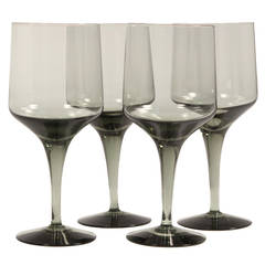 Vintage Set of Four Smoky Grey Cocktail Glasses by Sven Palmqvist for Orrefors