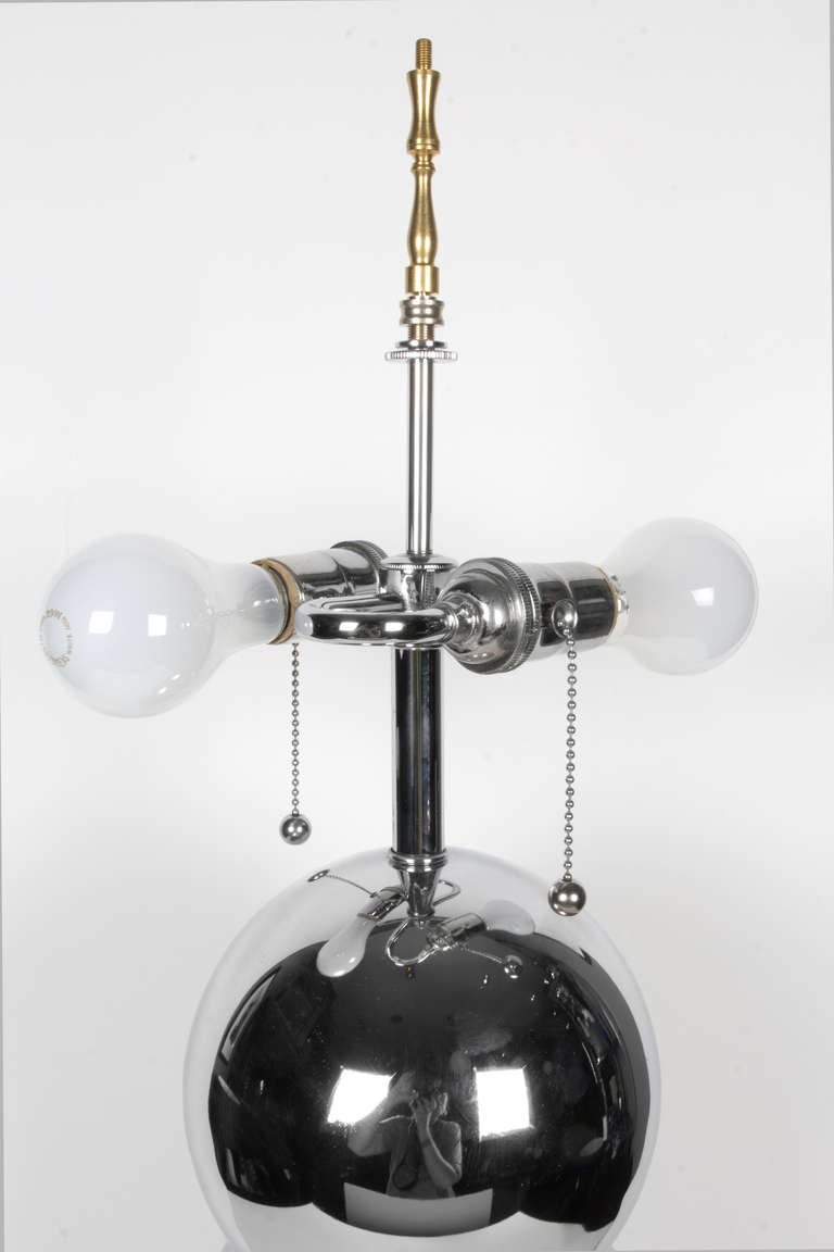Mid-20th Century Pair of Chrome Stacked Ball Lamps, by George Kovacs For Sale