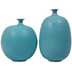 Pair of Mid Century Balloon Ceramic Vases by Inger Persson for Rörstrand