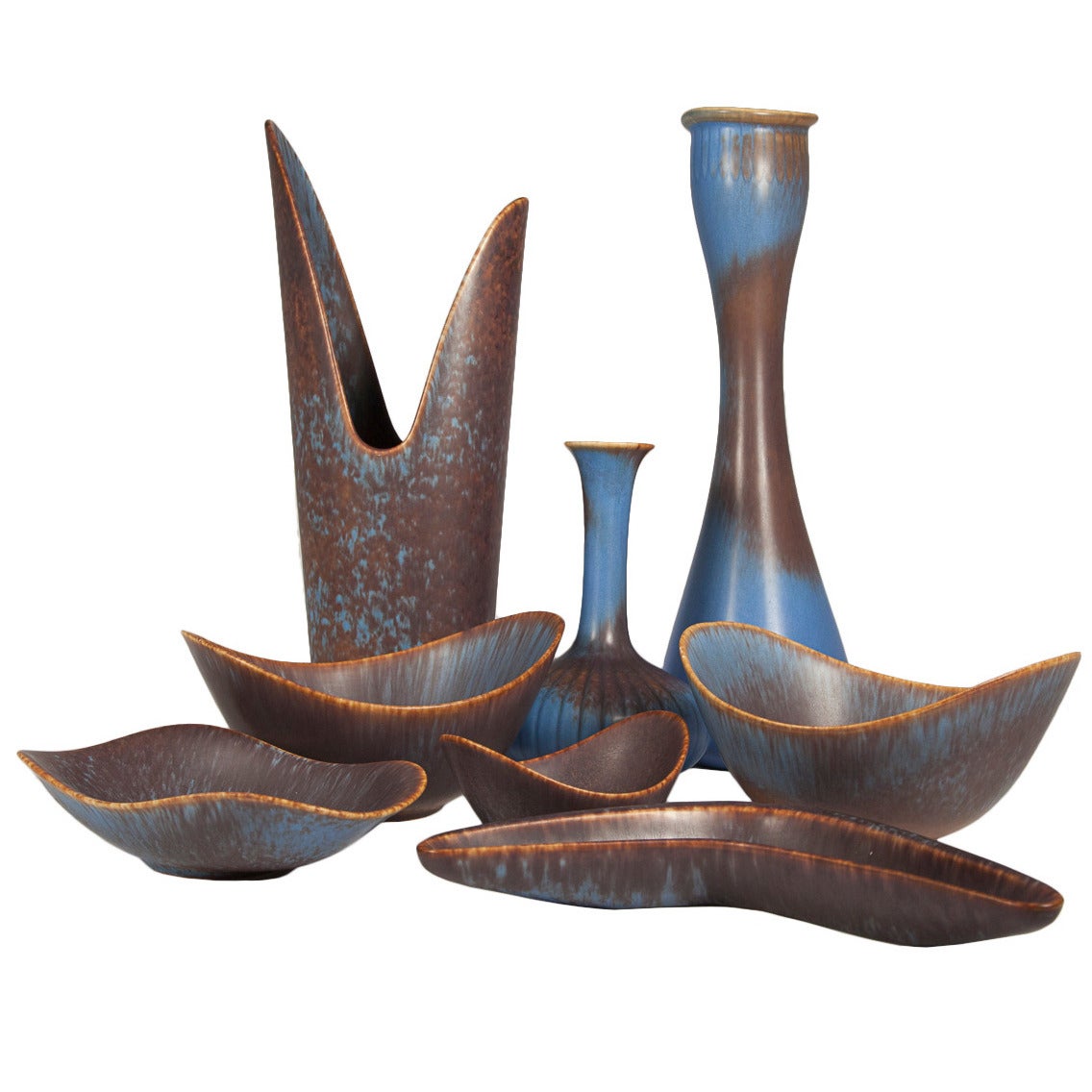 Grouping of Blue Gunnar Nylund Ceramics for Rorstrand For Sale