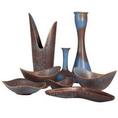 Grouping of Blue Gunnar Nylund Ceramics for Rorstrand
