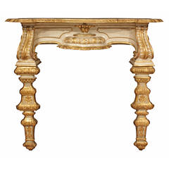 18th Century Polychrome and Giltwood Venetian Console