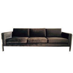 Newly Upholstered Chrome Sofa Attributed to Milo Baughman