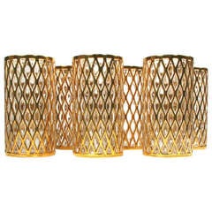 Wonderful Set of 6 Gold Plated Cocktail Glasses by Imperial Glass