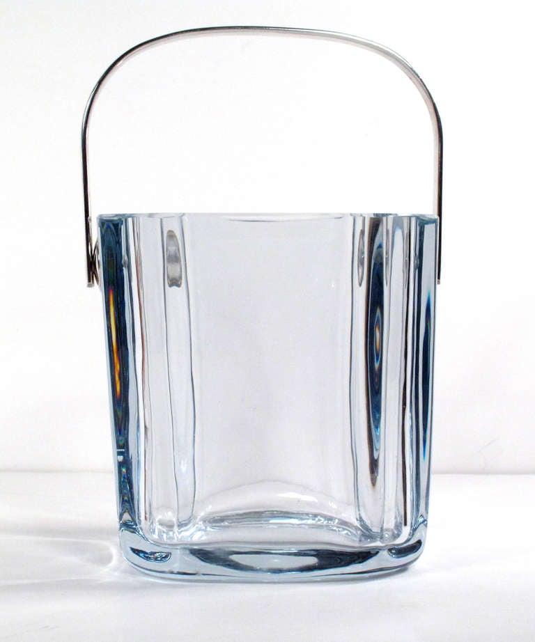 Scandinavian Modern Crystal Ice Bucket by Strombershyttan