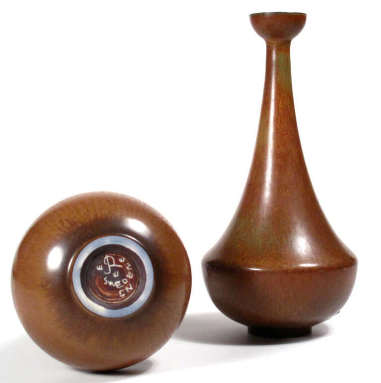 Swedish Ceramic Ochre Vase by Gunnar Nylund for Rorstrand For Sale