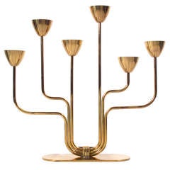 Brass Candelabra by Gunnar Ander for Ystad Metal