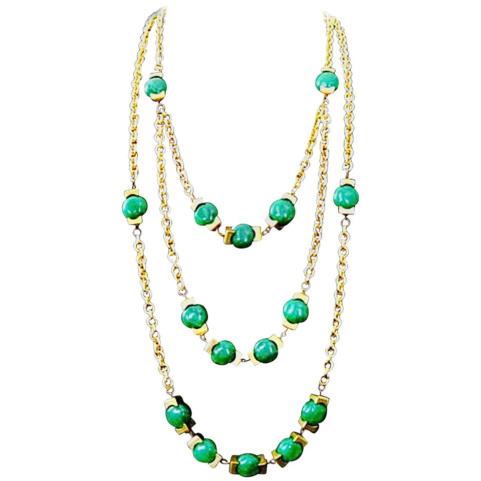 Modernist Pierre Cardin Green Lucite Necklace