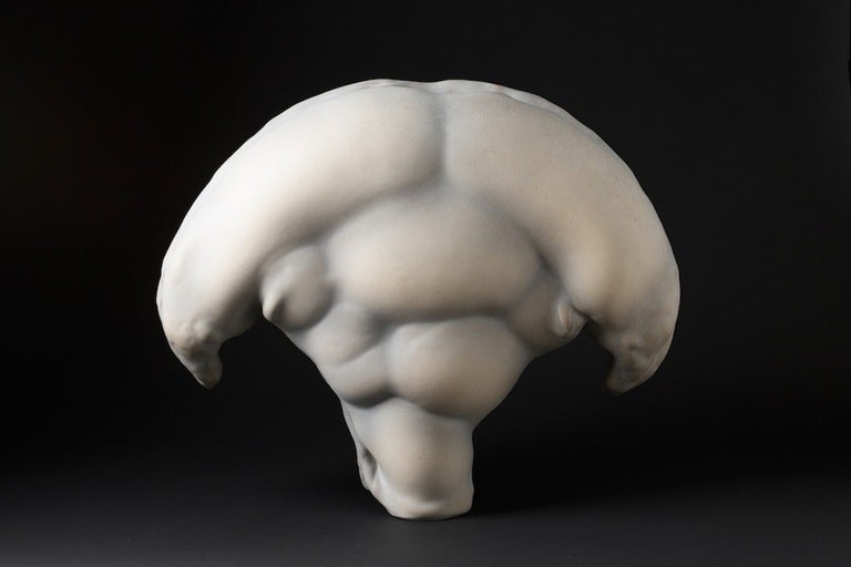 Porcelain sculpture by Wayne Fischer.
Handwritten signature under the base,
circa 1989.
Unique piece.

How can an inert object produce deeply unsuspecting, indecipherable, uncontrollable emotions?
Wayne Fischer is an artist who can create