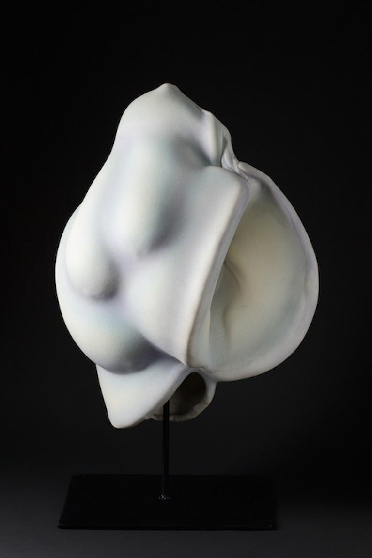 Porcelain sculpture by Wayne Fischer.
Handwritten signature under the base.
circa 1989.
Unique piece.

How can an inert object produce deeply unsuspecting, indecipherable, uncontrollable emotions?
Wayne Fischer is an artist who can create works that