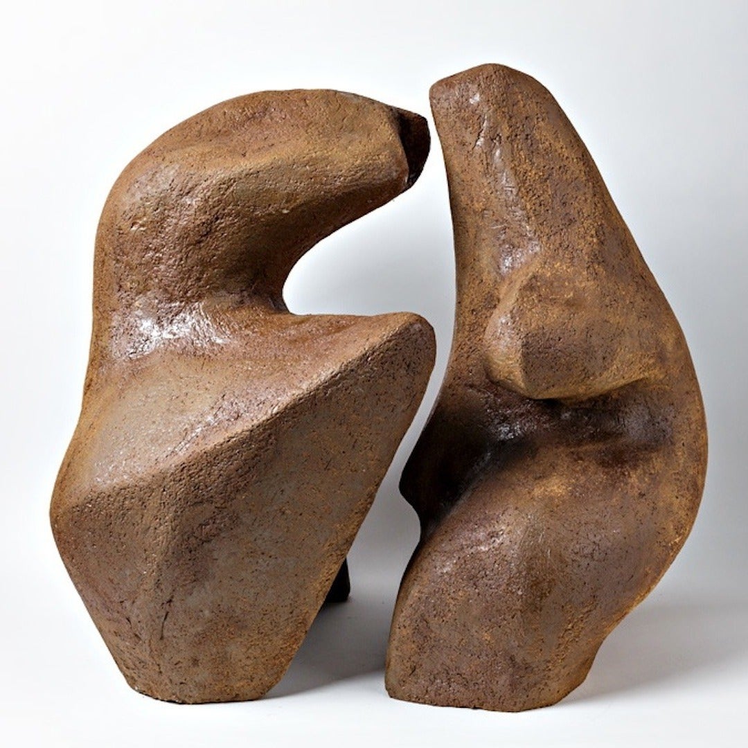 French Important Stoneware Sculpture by Tim and Jacqueline Orr, circa 1980