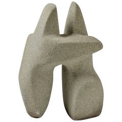 An elegant stone sculpture by Tim and Jacqueline Orr, circa 1970. 12