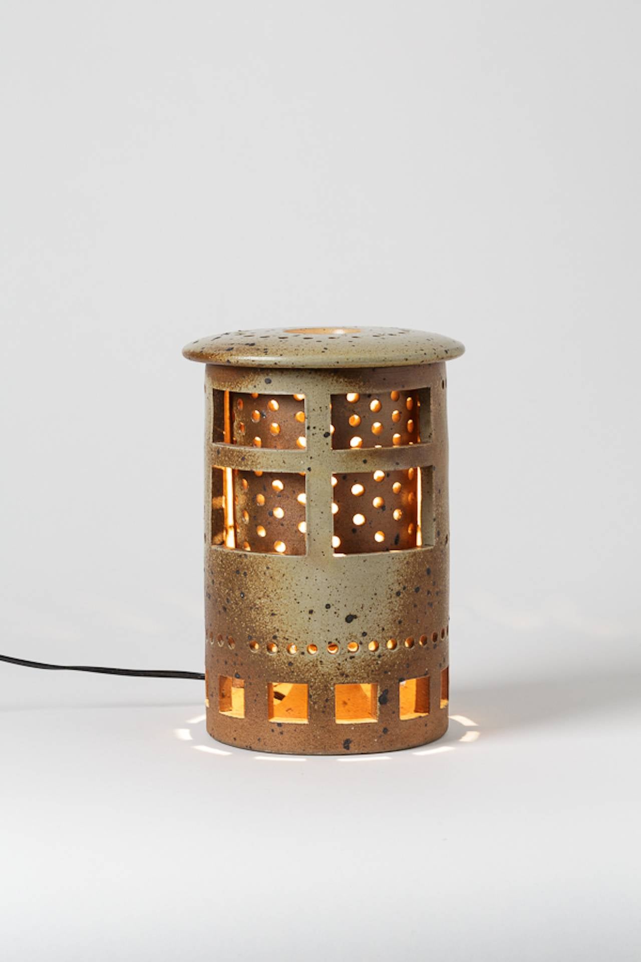 Turned Exceptional Ceramic Lamp by Robert Deblander, Saint-Amand-en-Puisaye
