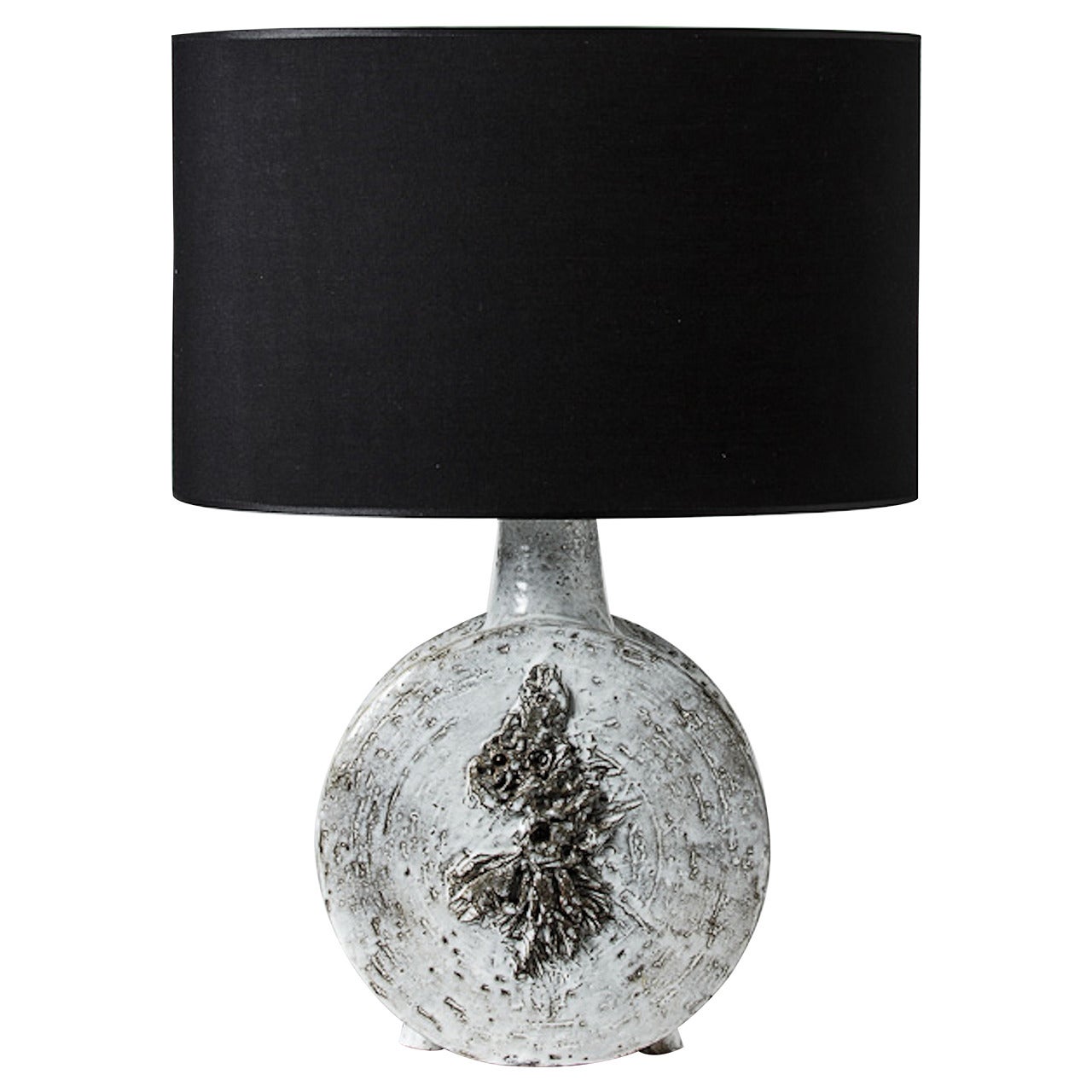 Important Stoneware Lamp by Huguette & Marius Besson, Vallauris, France