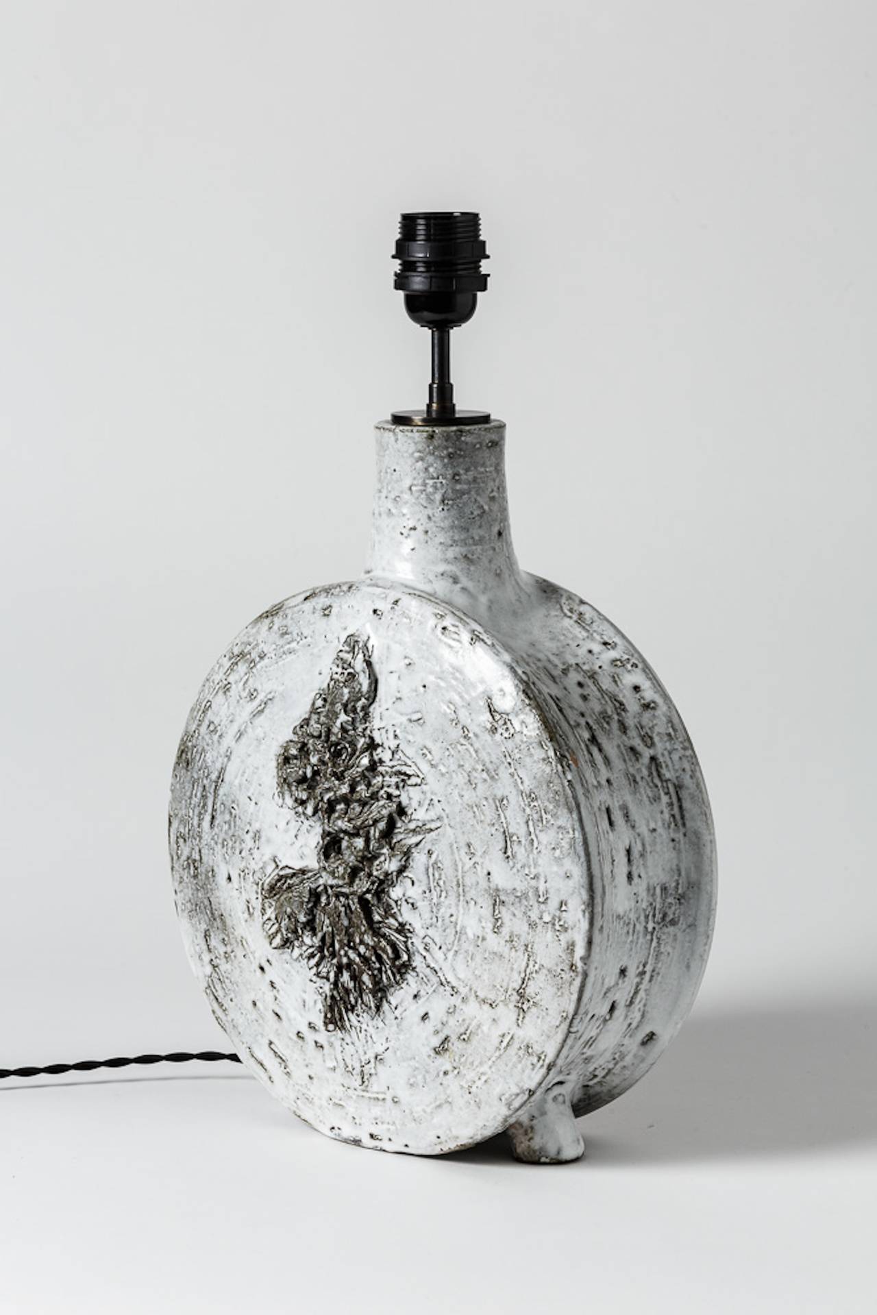 Important Stoneware Lamp by Huguette & Marius Besson, Vallauris, France In Excellent Condition In Neuilly-en- sancerre, FR