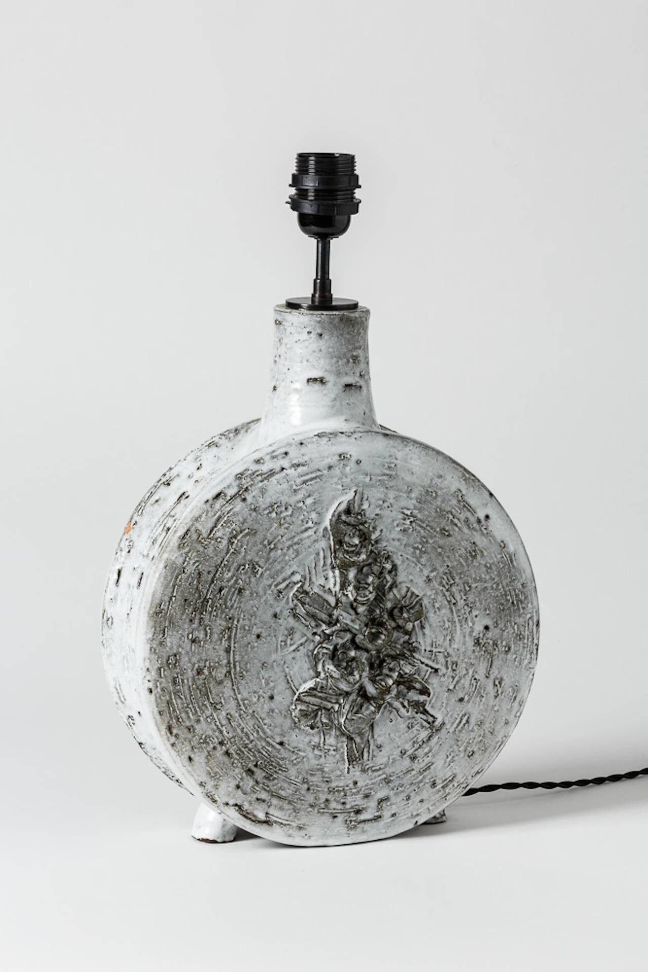 20th Century Important Stoneware Lamp by Huguette & Marius Besson, Vallauris, France