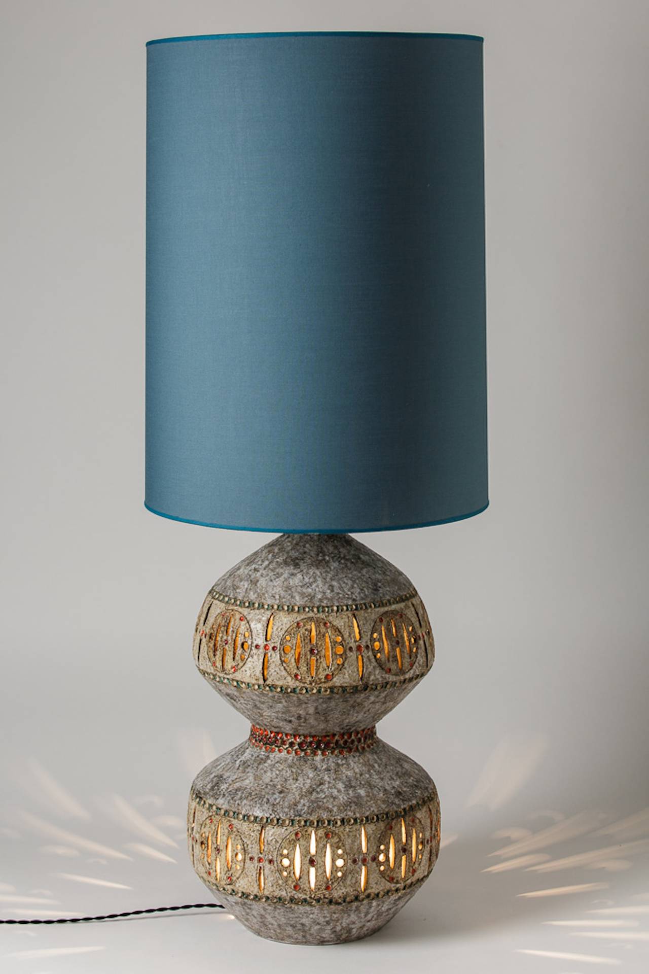 Beaux Arts Extraordinary and Important Ceramic Lamp by Raphaël Giarrusso, Vallauris