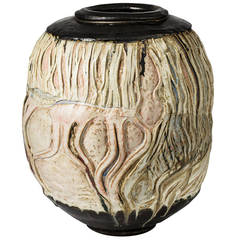 Important Stoneware Vase by Georges Sybesma, La Borne 9