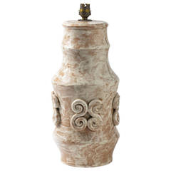 Interesting Ceramic Lamp by Jean Austry, circa 1940-1950, Vallauris 3