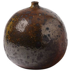Rare vase en grès de Pierre Digan pour La Borne, vers 1970