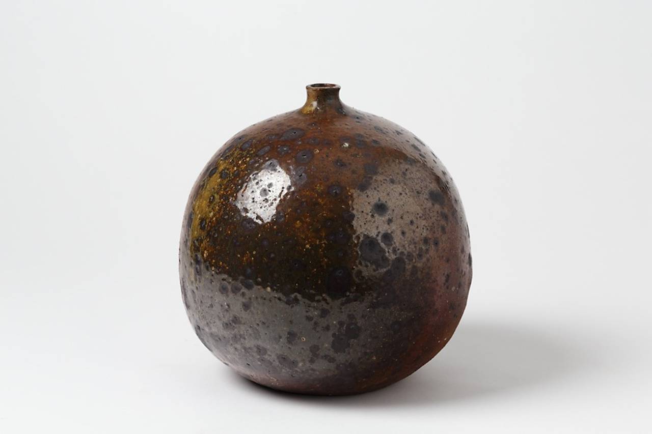 Seltene Steingutvase von Pierre Digan für La Borne, um 1970