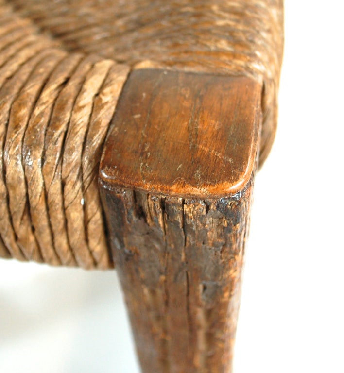 19th Century Spanish Colonial Carved Low Chair from Mexico For Sale