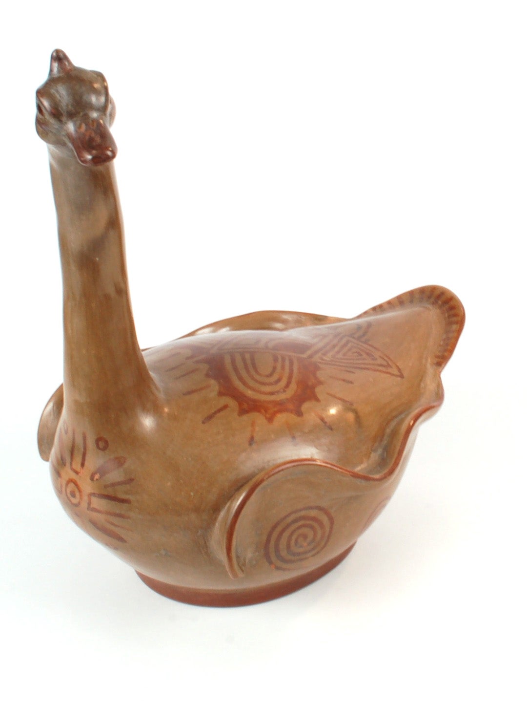 Exceptional Burnished Ceramic Goose Decorative Piece For Sale