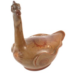Exceptional Burnished Ceramic Goose Decorative Piece