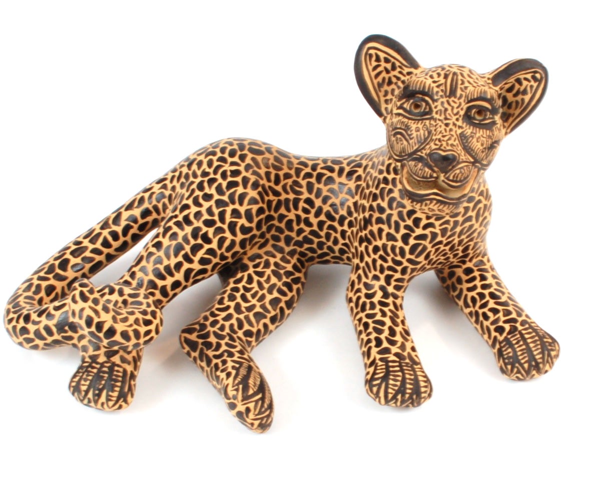 Original Signed Alberto Bautista Jaguar Sculpture  For Sale