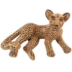 Original Signed Alberto Bautista Jaguar Sculpture 