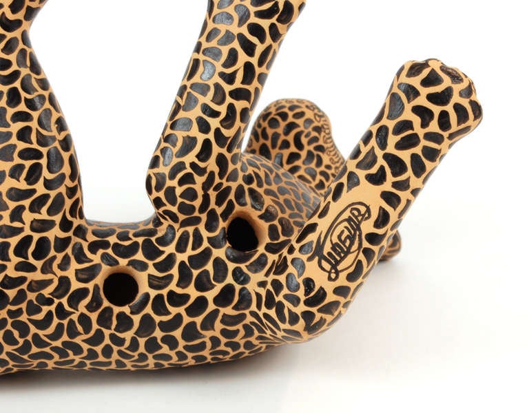 Original Signed Alberto Bautista Jaguar Sculpture  In Excellent Condition For Sale In Los Angeles, CA